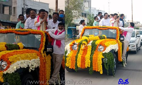 ఎమ్మెల్సీ తాత మధుసూదన్‌కి ఘనస్వాగతం పలికిన టీఆర్ఎస్ శ్రేణులు