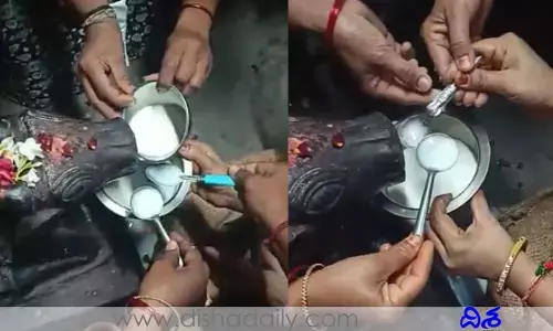 ఆదిలాబాద్‌లో విచిత్ర ఘటన.. పాలు తాగుతున్న నంది!