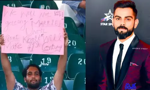 విరాట్ నువ్వు సెంచరీ చేసే వరకు పెళ్లి చేసుకోం.. పాక్ అభిమాని