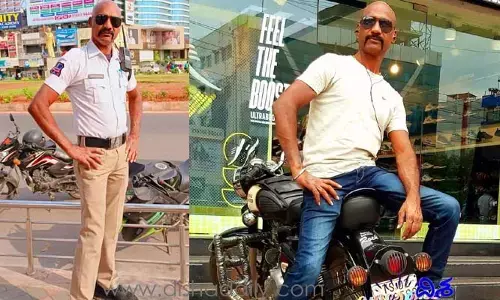 పుష్ప పోలీసును తలపిస్తున్న కరీంనగర్ కానిస్టేబుల్..