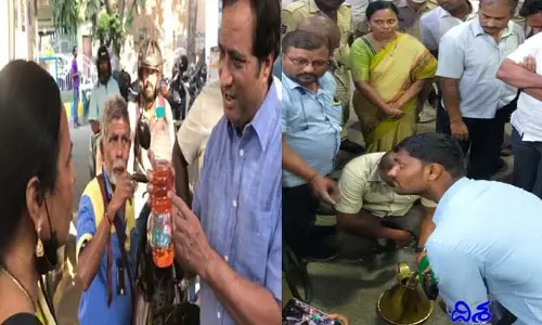 నగరంలో పెట్రోల్ దందా.. లీటరు అడిగితే.. పోసేది అర లీటరే..