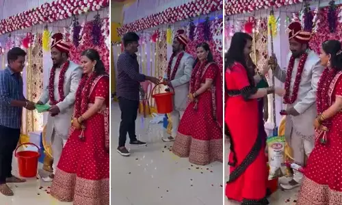 చీపురుకట్ట, చాట, బకెట్.. అదిరిపోయే సర్‌ప్రైజ్ (వీడియో)