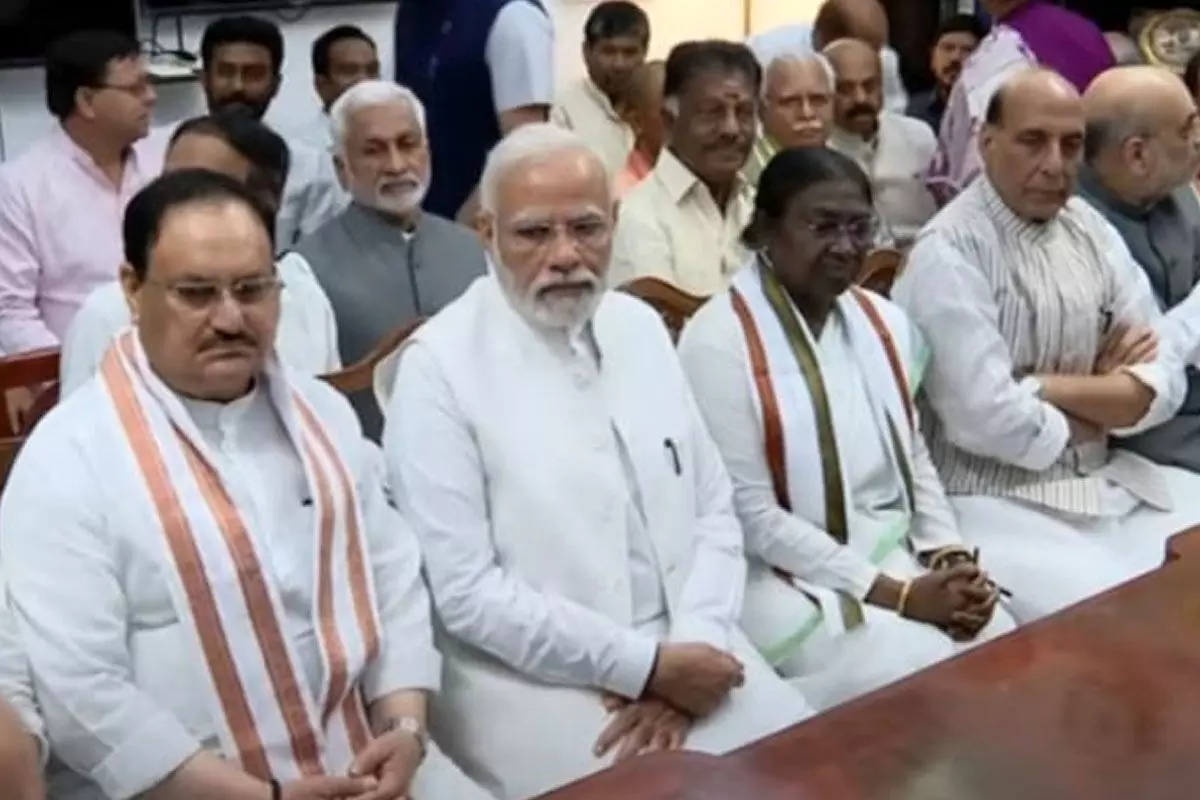 NDA Presidential Candidate Draupadi Murmu Files Nomination in the Presece Of PM Modi NDA Presidential Candidate Draupadi Murmu Files Nomination in the Presece Of PM Modi