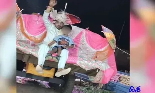 బుల్డోజర్‌పై వచ్చిన వరుడు... పోలీసులు చూసి...