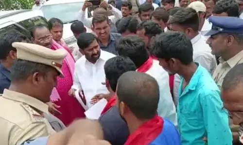 Villagers demanded minister Jagadish Reddy to fulfill the promises he has given