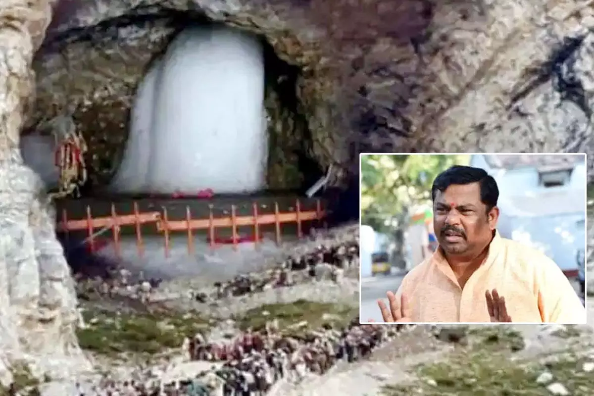 BJP MLA Raja Singh, Family Escape Cloudburst at Amarnath Yatra BJP MLA Raja Singh, Family Escape Cloudburst at Amarnath Yatra