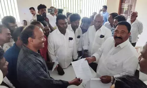 Mission Bhagiratha Employees meets MLA Sandra Venkata veeraiah