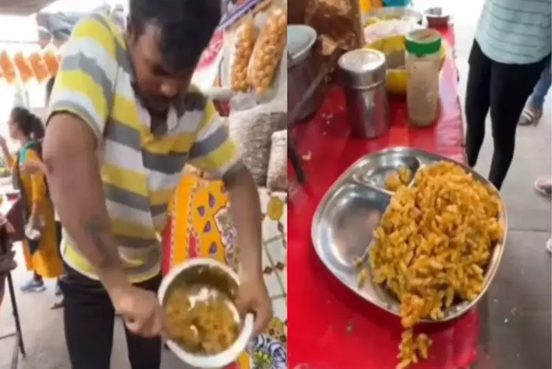 థోనీ హెలికాప్టర్ షాట్ తెలుసు.. హెలికాప్టర్ భేల్పురీ తెలుసా? ఇదిగో.. (వీడియో) థోనీ హెలికాప్టర్ షాట్ తెలుసు.. హెలికాప్టర్ భేల్పురీ తెలుసా? ఇదిగో.. (వీడియో)