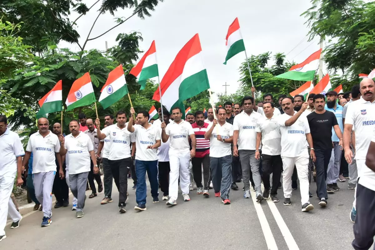 Minister Indrakaran Reddy takes part in Swatantra Bharata Vajrotsavalu celebration Minister Indrakaran Reddy takes part in Swatantra Bharata Vajrotsavalu celebration
