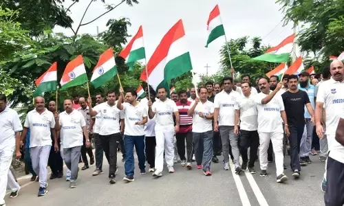Minister Indrakaran Reddy takes part in Swatantra Bharata Vajrotsavalu celebration