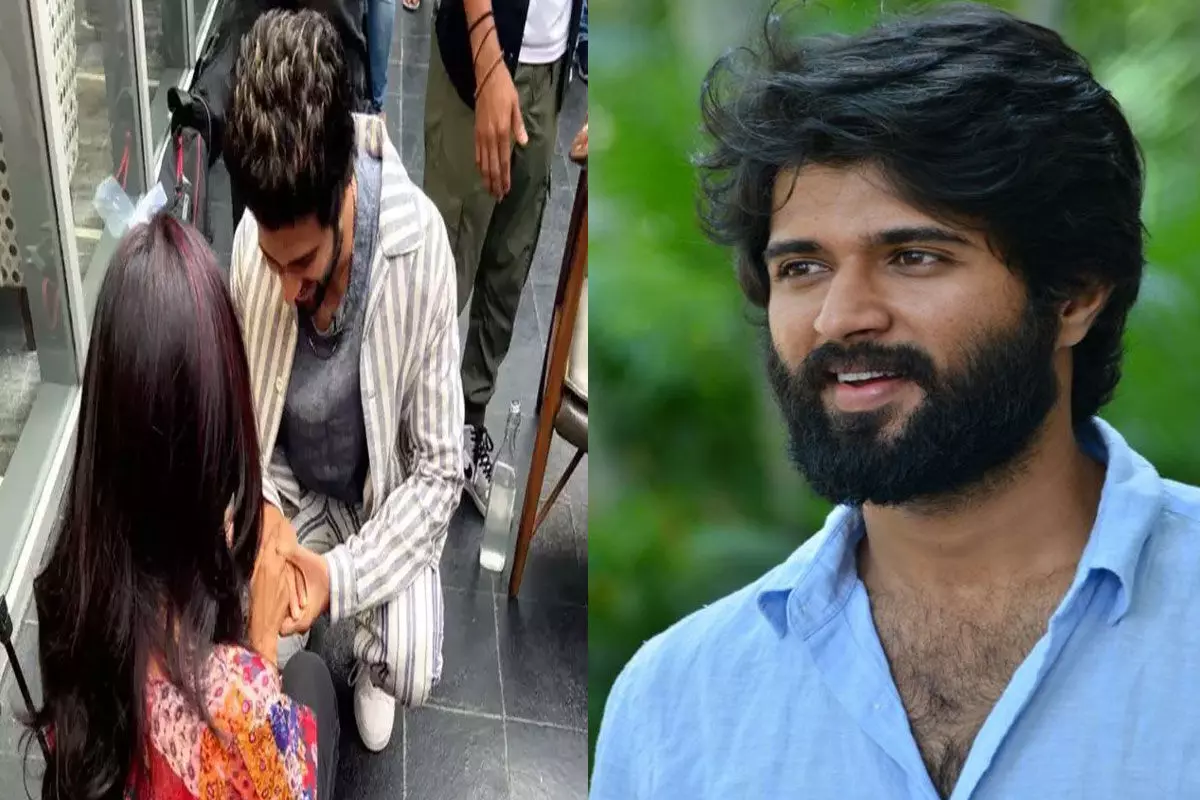 విజయ్ దేవరకొండకు మోకాళ్లపై కూర్చొని ప్రపోజ్ చేసిన అమ్మాయి.. విజయ్ దేవరకొండకు మోకాళ్లపై కూర్చొని ప్రపోజ్ చేసిన అమ్మాయి..