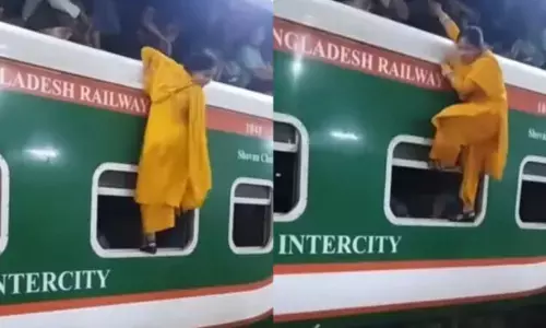 ర‌ష్‌గా ఉంద‌ని ట్రైన్ పైకి ఎక్క‌బోయిన‌ మ‌హిళ‌, చివ‌రికి..?! (వీడియో)