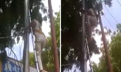 లైన్ మ్యాన్‌తో పెట్టుకుంటే ఇలాగే ఉంట‌ది.. పోలీసుల‌కే షాక్‌! (వీడియో)