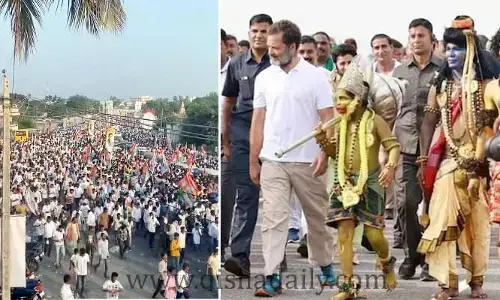 తెలంగాణలోకి ప్రవేశించిన రాహుల్ గాంధీ.. TPCC గ్రాండ్ వెల్‌కమ్