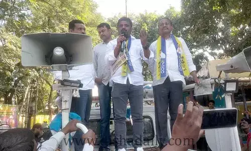 నస్పూర్‌లో తీన్మార్ మల్లన్న పర్యటన..