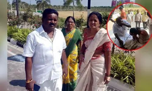 కలెక్టరేట్ ఎదుట అధికార పార్టీ సర్పంచ్ ఆత్మహత్యాయత్నం  (వీడియో)
