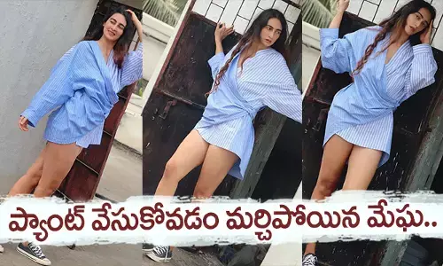 ప్యాంట్ వేసుకోవడం మర్చిపోయిన మేఘ..