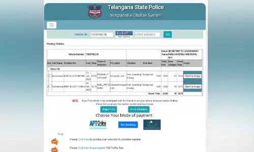అడిషనల్ కలెక్టర్ వాహనం 8 చలాన్లు క్లియర్..