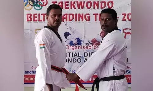 తైక్వాండో క్రీడలో రెడ్ వన్ బెల్ట్ సాధించిన రాజేష్