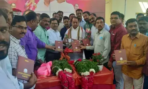 వైద్య ఆరోగ్య ఉద్యోగుల డైరీ ఆవిష్కరించిన మంత్రి,  కలెక్టర్