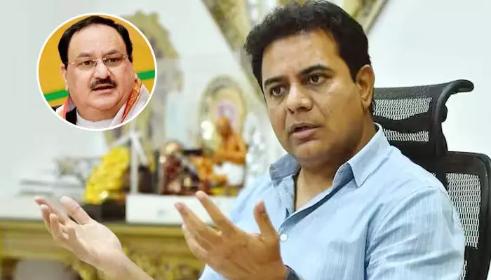 ఇంకా ఎన్ని ఫేక్ ముచ్చట్లు చెప్తారు సార్.. నడ్డాపై కేటీఆర్ ఫైర్ ఇంకా ఎన్ని ఫేక్ ముచ్చట్లు చెప్తారు సార్.. నడ్డాపై కేటీఆర్ ఫైర్