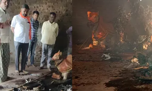 చిలకల భీమన్న ఆలయానికి నిప్పు పెట్టిన దుండగులు