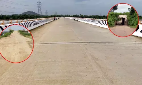 పొంతన లేకుండా వంతెన నిర్మాణం.. రూ.40 కోట్లతో కట్టినా ఫలితం శూన్యం