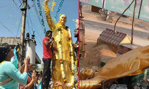 వైఎస్సార్ విగ్రహం ధ్వంసం