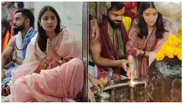 ఉజ్జయినిలో కోహ్లీ దంపతుల పూజలు ఉజ్జయినిలో కోహ్లీ దంపతుల పూజలు