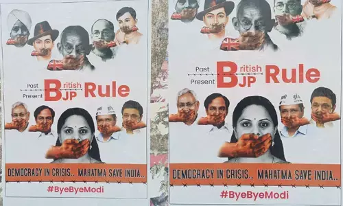 అప్పుడు బ్రిటిష్...ఇప్పుడు బీజేపీ.. నగరంలో మరోసారి పోస్టర్ల కలకలం