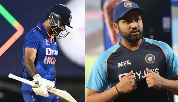 హ్యాట్రిక్ డక్.. సూర్యకు రోహిత్ శర్మ మద్దతు! హ్యాట్రిక్ డక్.. సూర్యకు రోహిత్ శర్మ మద్దతు!