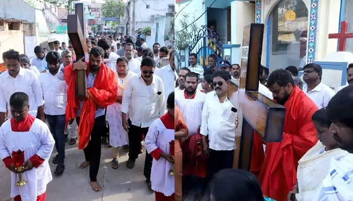 Good Friday: ఏసుక్రీస్తు శిలువ మోసిన ఎమ్మెల్యే అనిల్ కుమార్ యాదవ్