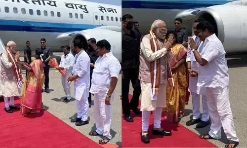 PM Modi in Hyderabad : బేగంపేట ఎయిర్ పోర్ట్‌కు చేరుకున్న మోడీ