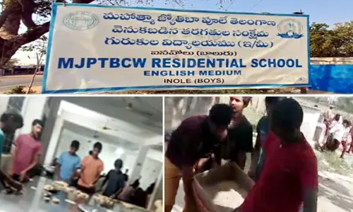 విద్యార్థుల‌తో వెట్టి చాకిరి.. ఐన‌వోలు బీసీ గురుకులంలో దారుణం (వీడియో)