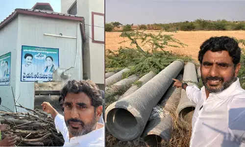 స్టిక్కర్ సీఎంకు పోటీగా స్టిక్కర్ ఎమ్మెల్యే.. యువగళం పాదయాత్రలో నారా లోకేశ్