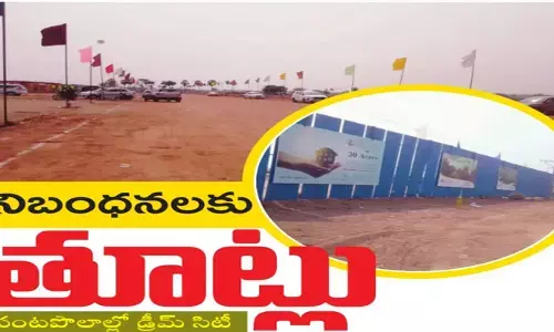 పంట పొలాల్లో డ్రీమ్ సిటీ వెంచర్లు