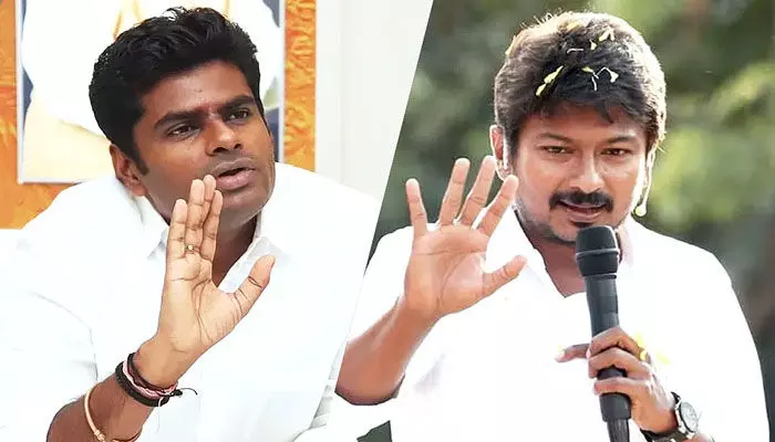 అన్నమలైకి ₹50 కోట్ల నోటీసు పంపిన DMK ఉదయనిధి అన్నమలైకి ₹50 కోట్ల నోటీసు పంపిన DMK ఉదయనిధి
