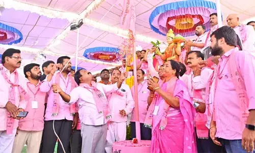 గులాబీమయమైన వర్దన్నపేట నియోజకవర్గ కేంద్రం..