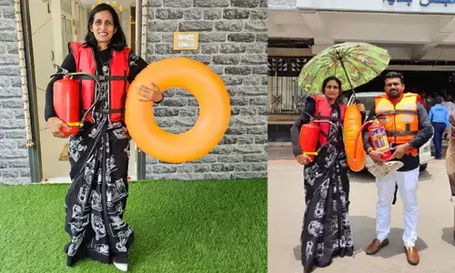 కార్పొరేటర్ ఆకుల శ్రీవాణి వినూత్న నిరసన.. కుటుంబ సభ్యులు అవి ఇచ్చి పంపారంటూ సెటైర్!