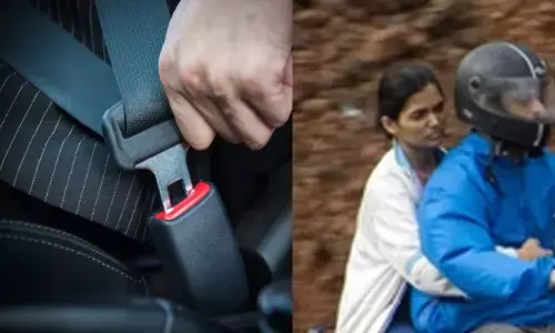 ద్విచక్ర వాహనానికి సీటు బెల్ట్ పెట్టుకోకుంటే ఫైన్!