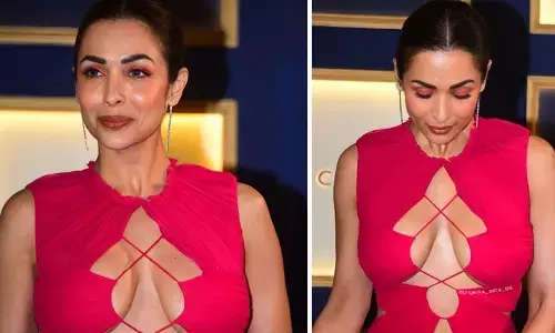 రెడ్ డ్రెస్ లో రొమాంటిక్ లుక్ తో మలైకా అరోరా