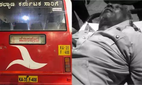 బస్సు డ్రైవర్‌కు గుండెపోటు.. కండక్టర్ అప్రమత్తతతో తప్పిన పెను ప్రమాదం