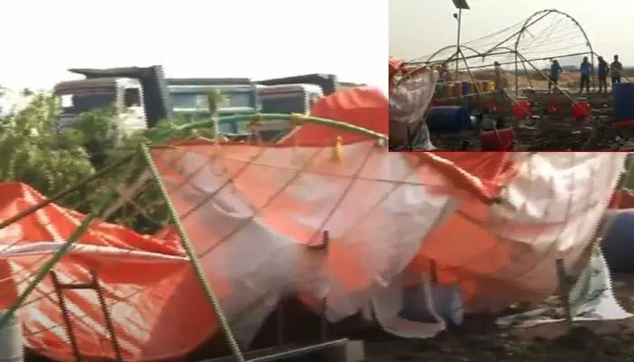 Amaravathi: R5 జోన్లో ప్రమాదం.. 17 మందికి గాయాలు Amaravathi: R5 జోన్లో ప్రమాదం.. 17 మందికి గాయాలు