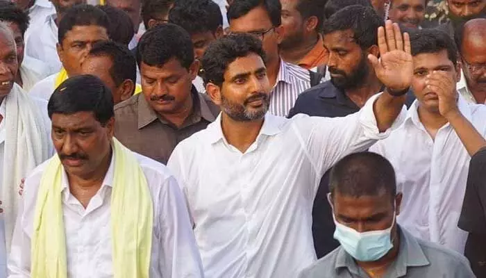 Naralokesh: యువగళానికి అడ్డొస్తే సైకో సైన్యానికి సినిమా చూపిస్తాం Naralokesh: యువగళానికి అడ్డొస్తే సైకో సైన్యానికి సినిమా చూపిస్తాం
