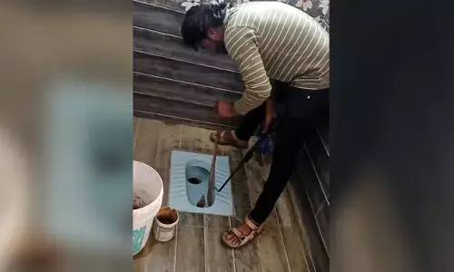 బాత్రూం కమోడ్‌లో పాము.. వ్యక్తి షాక్ (వీడియో)