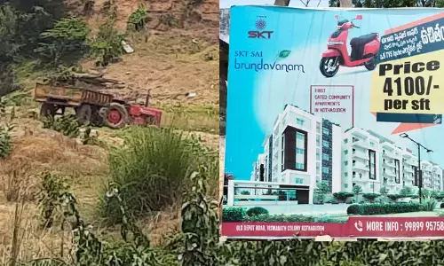 ఎస్.కే.టి భవంతుల నిర్మాణానికి అక్రమంగా ఇసుక రవాణా..