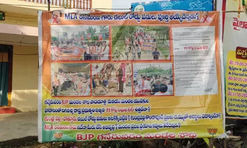 రసమయిని ప్రశ్నిస్తూ ఫ్లెక్సీల ఏర్పాటు..