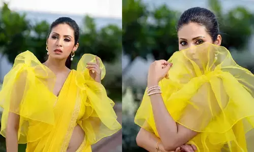 ఎల్లో శారీలో.. చంద్రవంకలాంటి నడుము చూపిస్తూ..  కుర్రకాళ్లను మంత్రముగ్దుల్ని చేస్తున్న ‘జయం’ బ్యూటీ Sadha