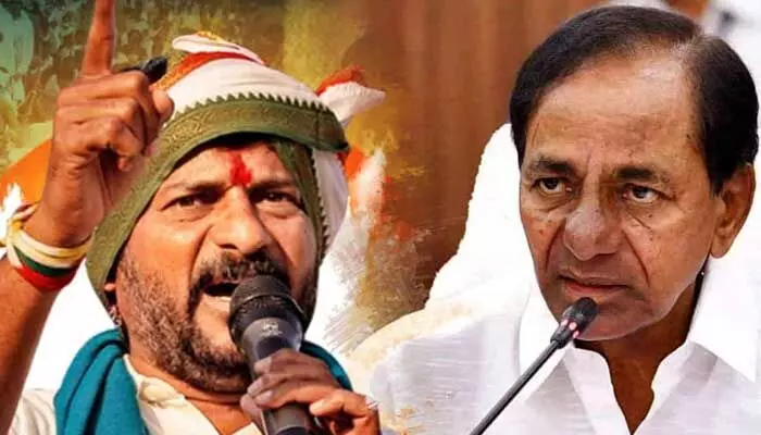 రైతుల చేతికి సంకెళ్లు.. కేసీఆర్పై రేవంత్ రెడ్డి సంచలన వ్యాఖ్యలు రైతుల చేతికి సంకెళ్లు.. కేసీఆర్పై రేవంత్ రెడ్డి సంచలన వ్యాఖ్యలు