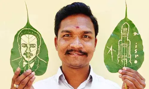  Chandrayaan 3  సక్సెస్.. వినూత్నంగా విషెస్ తెలిపిన లీఫ్ ఆర్టిస్ట్